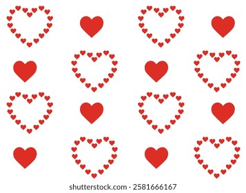 Valentine's day greeting card with hearts, vector illustration