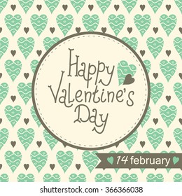 Valentine's Day greeting card with hearts.