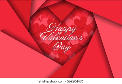 Valentines Day Greeting card with the inscription Happy Valentine's Day. EPS10. Vector hearts