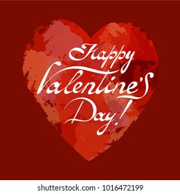 Valentine's day greeting card. Lettering. Vektor. 