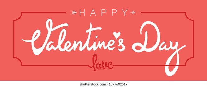 Valentine's day greeting card with lettering