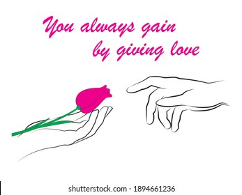 Valentine's day greeting card with lettering. Vector illustration