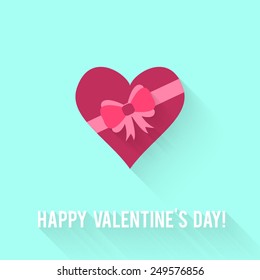 Valentines Day greeting card. Love concept in flat style. Vector illustration EPS10.