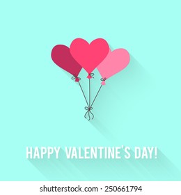 Valentines Day greeting card. Love concept in flat style. Vector illustration EPS10.