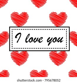 Valentine's day greeting card. I love you valentine. Typography poster, card, label, banner design set