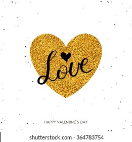 Valentines Day greeting card. Modern calligraphy. Hand drawn design elements. Handwritten lettering.