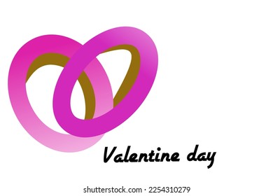 Valentine's day greeting card on a white background. poster, banner, background, happy valentine day banner. Vector illustration.