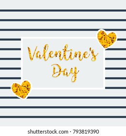 Valentine's Day. Greeting card and poster. Texture circles, sequins, stripes.
