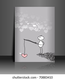 valentine's day greeting card with presentation design.