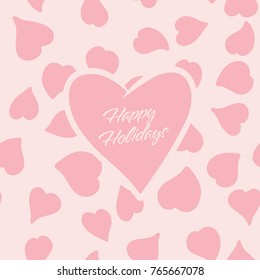 Valentines Day greeting card template.