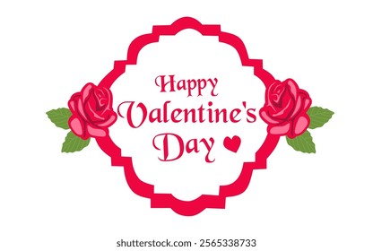 Valentine's day greeting card templates with beautiful rose and heart on background