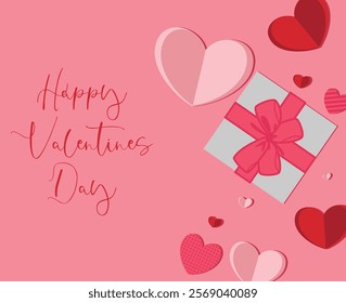 Valentine's day greeting card templates with heart shape and gift box
