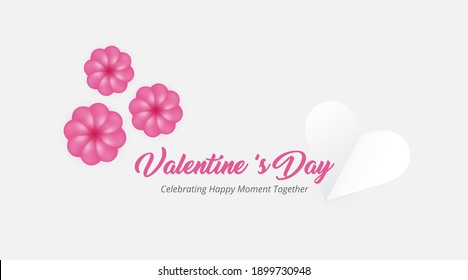 valentines day greeting card with three flower