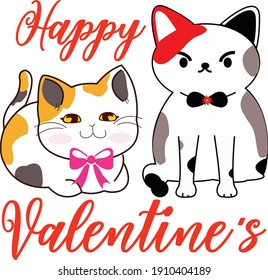 Valentine's Day greeting card, T-shirt, Coffee Mug design can be used on banners or the web. Happy Valentines Day, white background, and Vector illustration.