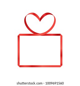 Valentines Day greeting card. Vector banner with red heart