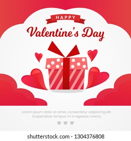 Valentine's Day Greeting Card Vector Design Template