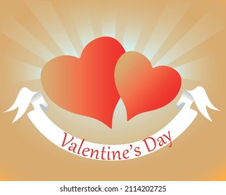 Valentines Day greeting card. Vector art illustration