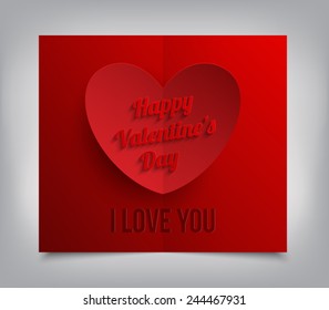 Valentines Day greeting card. Vector illustration eps 10