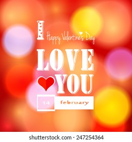 Valentine's day greeting card. Vector EPS10 background.