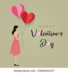 Valentine's day greeting card vector