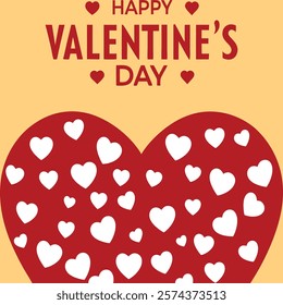 Valentines day greeting card. Vector Greeting card of Happy Valentines day 