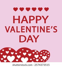 Valentines day greeting card. Vector Greeting card of Happy Valentines day 