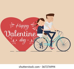 Valentines Day Greeting card, Vector Illustration