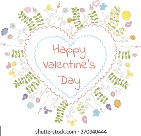 Valentine's day greeting card. Vector illustration