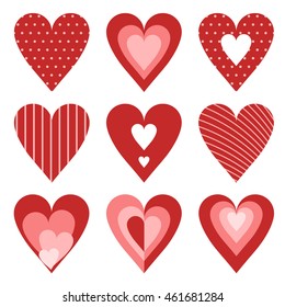 Valentines day greeting card vector set