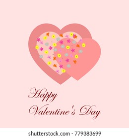 Valentine's Day greeting card. Vector illustration