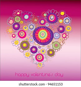 Valentine's Day Greeting card, vector illustration