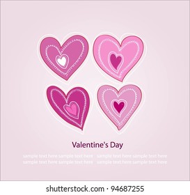 Valentine's Day Greeting card, vector illustration