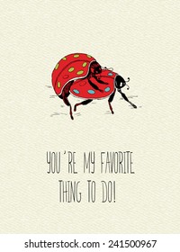 Valentines day greeting card in vintage hipster style. Doodle design. Hand drawn illustration. Holidays poster.