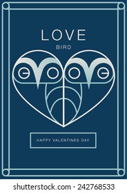 Valentines Day Greeting card/ Wedding Invitation/ Love Bird Poster Design