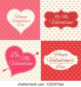 Valentines Day Greeting Cards Set