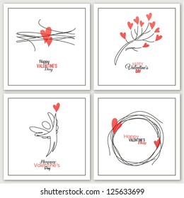 Valentines Day greeting cards - vector illustration