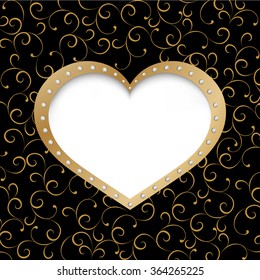 Valentines Day Greeting Cards. Vector illustration with valentines heart 