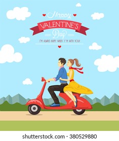 Valentine's day greeting card.Vector illustration