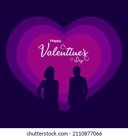 valentine's day greeting poster with couple picture, perfect for welcoming love's day