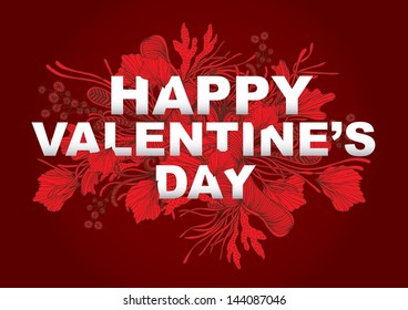 valentine's day greeting seamless flower background template vector/illustration