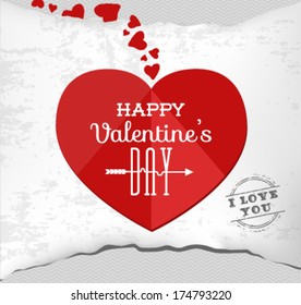 Valentine's Day Greeting Template. Vector Illustration