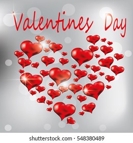 Valentine's Day greeting web banner. Vector illustration.
