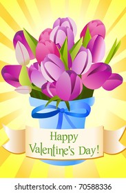 Valentine's Day greetingcard with tulips