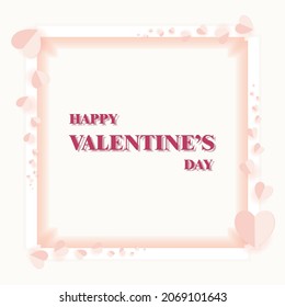 Valentines day greetings card with balloons flying with clouds vector.Heart hot air balloon flying.Love background.Cute paper cut design.posters,brochure.Paper cut style.Space for your text.pink heart