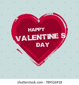 Valentine's day greetings card with red heart Valentine's day greetings card with red heart