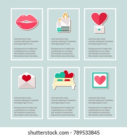 Valentine's day greetings card set vector