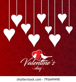 Valentine's day greetings card vector with love birds