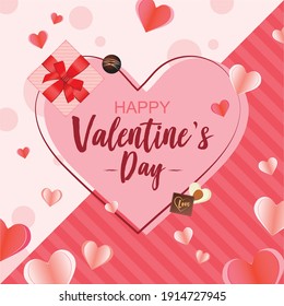 Valentine's Day Greetings E-card with Valentine's Element