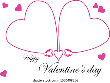 valentines day greetings, heart shape frame, vector illustration of a couple in love.