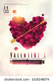 Valentines day greetings, heart shape frame, vector illustration, love. Flyers, invitation, poster, brochure, banner.